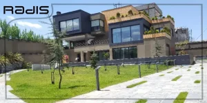 ویلای مدرن طوسی خردلی