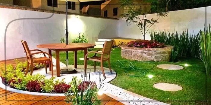 تصویر زیبا از محوطه ویلای کوچک