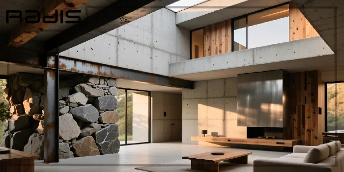 تصویر ویلا به سبک مصالح خام